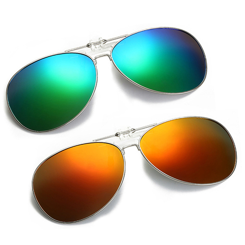 Oversized Pilot Clip on Sunglasses Driving Fishion Men Driving Polarized Alloy Aviation Big Women Glasses Clips for Myopic ► Photo 1/5