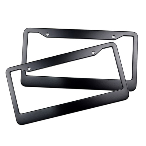 2x Aluminum License Plate Anodized Aluminum Alloy Frame Holder Blank Black ► Photo 1/6