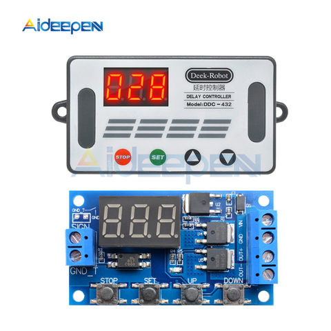 DC 5V-30V Dual MOS Time Delay Relay High Level Trigger LED Digital Display Cycle Time Timer Delay Switch Circuit 12V 24V 0-999 ► Photo 1/6