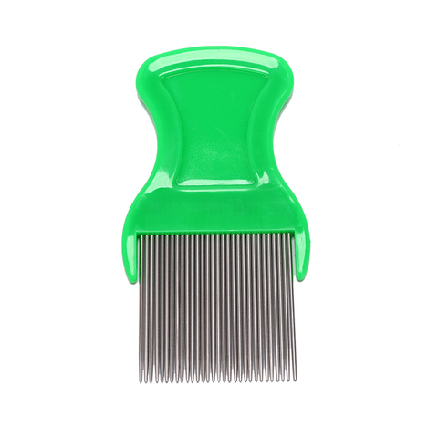 Comb Hair Lice Comb Brushes Terminator Fine Egg Dust Nit Free Removal Stainless Steel Comb Long teeth Anti-slip bands dropship ► Photo 1/6