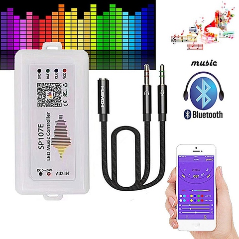 WIFI RGB SP107E Pixel IC SPI Music Bluetooth Controller for WS2812 SK6812 SK9822 RGBW APA102 LPD8806 Strip DC5-24V ► Photo 1/6