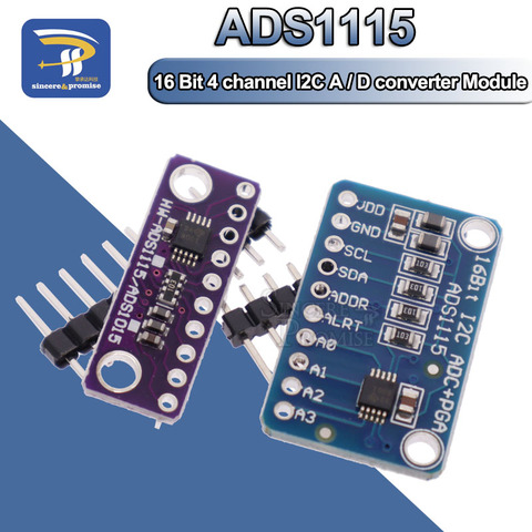 I2C ADS1115 16 Bit ADC 4 channel Module with Programmable Gain Amplifier 2.0V to 5.5V ► Photo 1/6