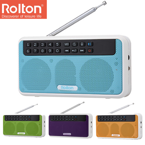 Rolton E500 Wireless FM Radio 6W HiFi Stereo Bluetooth Speaker Music Player Digital Radios Flashlight LED Display Mic Record TF ► Photo 1/6
