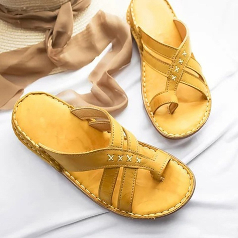 New Design Women Comfy Platform Sandal Bunion Corrector Shoes Feet Correct Flat Sole  Orthopedic Slippers Flip Flops Foot Care ► Photo 1/6
