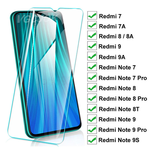 15D Protection Glass For Xiaomi Redmi 8 8A 7 7A 9 9A 9C Tempered Screen Protector On Redmi Note 8T 9S 7 8 9 Pro Glass Film Case ► Photo 1/6