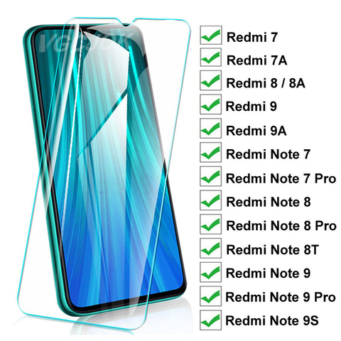 15D Protection Glass For Xiaomi Redmi 8 8A 7 7A 9 9A 9C Tempered Screen Protector On Redmi Note 8T 9S 7 8 9 Pro Glass Film Case ► Photo 1/6