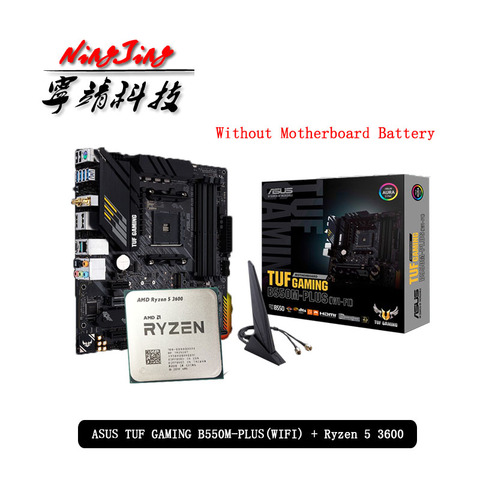 AMD Ryzen 5 3600 R5 3600 CPU + ASUS TUF GAMING B550M PLUS (WI-FI) Motherboard Suit Socket AM4 All new but without cooler ► Photo 1/5