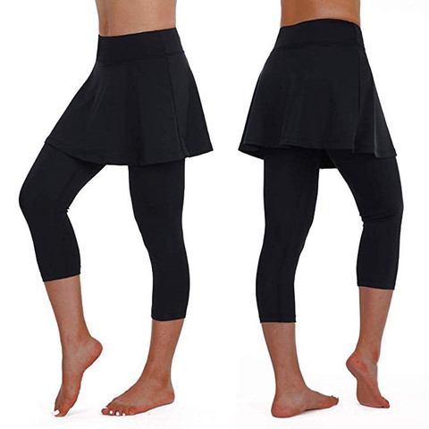 40@ Women's Sport Leggings Casual Skirt Leggings Tennis Pants Sports Fitness Cropped Culottes Yoga Pants Спортивные Штаны Женкие ► Photo 1/6