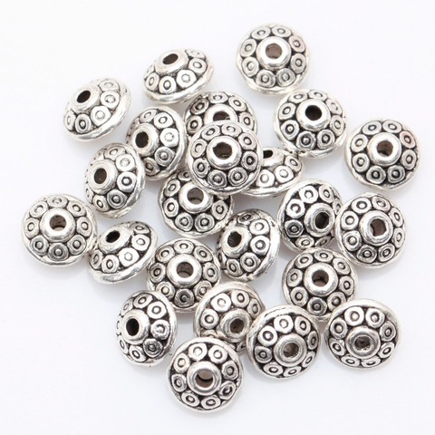 100pcs Antique Tibetan Silver UFO Shape Metal Spacer Beads Loose Diy Beads for Jewelry Making Bracelets ► Photo 1/4
