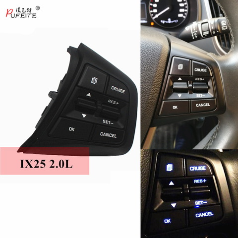 PUFEITE For Hyundai ix25 (creta) 2.0L Cruise Control Buttons Remote Control Bluetooth Phone Button steering wheel switch  ► Photo 1/5