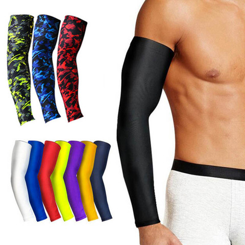 1Pcs Breathable Quick Dry UV Protection Running Arm Sleeves Basketball Elbow Pad Fitness Armguards Sports Cycling Arm Warmers ► Photo 1/6