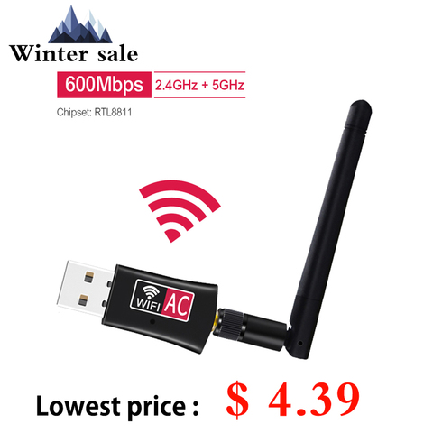 ANTENA WIFI USB 600 MBPS DUAL BAND 2.4/5GHZ + BLUETOOTH 5.0 