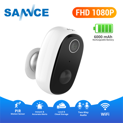 SANNCE Wireless Battery Powered Camera 1080p Rechargeable Home Surveillance IP65 Waterproof Indoor/Outdoor WiFi Security Camera ► Photo 1/6