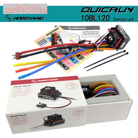 Hobbywing QUICRUN 10BL120 Sensored 120A / 10BL60 Sensored Brushless ESC Speed Controller For 1/10 1/12 RC Mini Car ► Photo 1/6