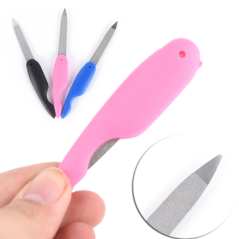 3pcs/lot 13.5cm Nail File Random Durable Steel Metalic Stainless Steel Fold Cuticle Tool Files Nail Art Tool ► Photo 1/6