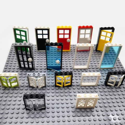 MOC Bricks House Doors Windows Parts City Friends Building Blocks Compatible All Brand Assemble Toys for Children Creator Bloque ► Photo 1/6