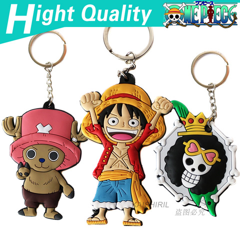 2022 One Piece Men/Women Keychain Car Ring Double Sided Key Chain PVC Pendant Anime Accessories Cartoon Key Ring Cute Keyring ► Photo 1/6