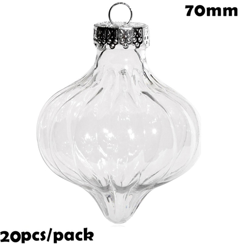 Promotion - 20 Pieces x DIY Paintable/Shatterproof/Fillable Christmas Decoration Ball/Ornament 70mm Plastic Onion ► Photo 1/1