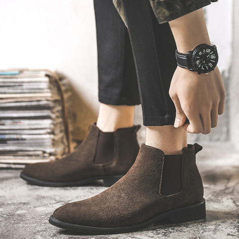 New Autumn Early Winter Shoes Men Chelsea Boots Cow Suede Leather Shoes Mens Ankle Boots Early Winter Male Footwear A2550 ► Photo 1/6