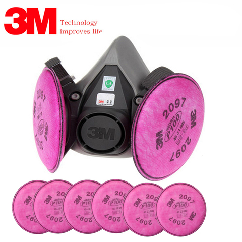 3M 6200 With 2097 Dust Respirator Dust Polishing And Cutting Fiber Welding Fume Organic Gas Activated Carbon Antivirus Mask ► Photo 1/6