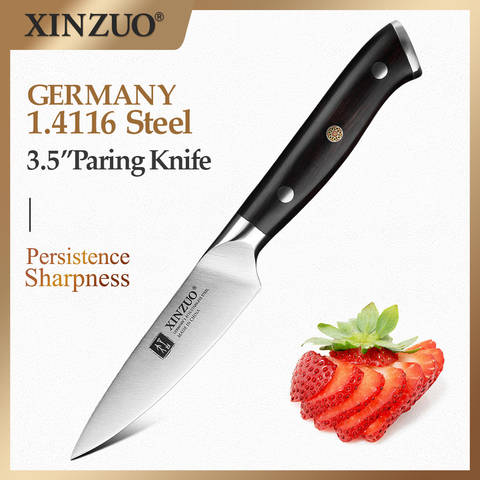 XINZUO 3.5‘’ Paring Knife High Carbon Stainless Steel Germany 1.4116 Kitchen Knives Razor Sharp Blade Ebony Handle Gift Case ► Photo 1/6