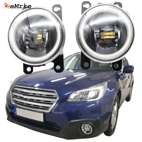 LED Fog Lights for Subaru Outback BS 2015 2016 2017 2022-up LED Angel Eyes Daytime Running Lights Cut-Line Lens Fog Lights ► Photo 1/6