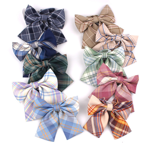 Feminine Plaid Bowtie Casual Bow tie For Women Uniform Collar Butterf Bowknot Adult Check Bow Ties Cravats Girls Bowties ► Photo 1/6