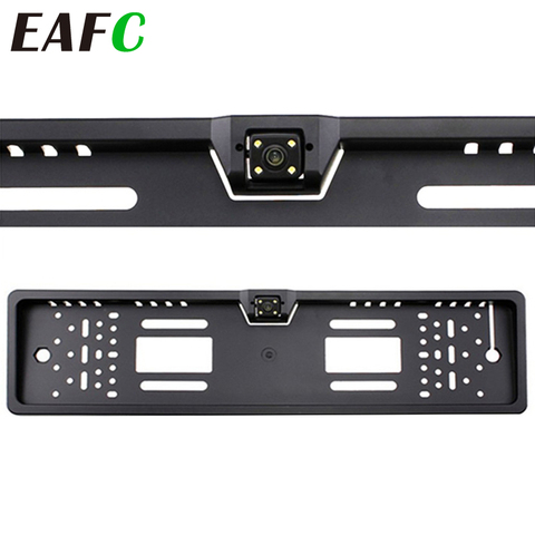 European Car Number License Plate Frame Rear View Camera 4 LEDs Night Vision Reverse Backup Parking Rearview Cam Auto Accessory ► Photo 1/6