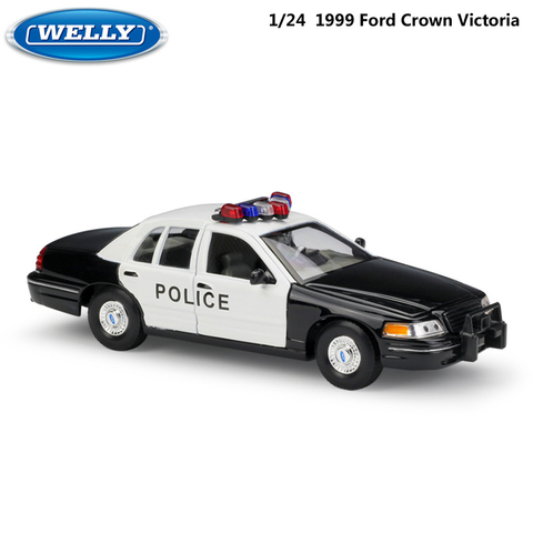 WELLY Model Car 1:24 Diecast Car Toys Classic 1999 Ford Crown Victoria Taxi Police Alloy Metal Toy Car For Kids Gift Collection ► Photo 1/5