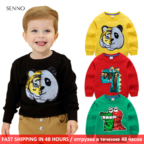 Tiger Change to Panda Kids Baby Boys Girls Toddlers Hoodies Cartoon Tracksuit Children Clothing Set Cute Sweatshirts ► Photo 1/6