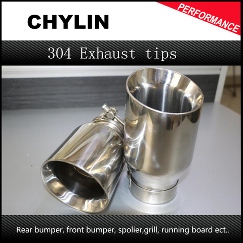 Newest Style stainless steel universal exhaust system end pipe+car exhaust tip 1 piece ► Photo 1/6