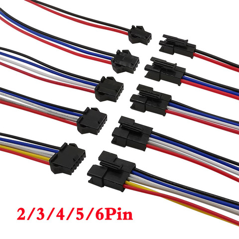20 Pairs 10cm JST SM 2/3/4/5/6 Pin Plug Socket Male to Female Wire Connector For RGB RGBW LED Strip Lights Adapter ► Photo 1/6