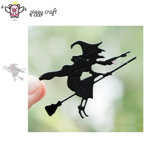 Piggy Craft metal cutting dies cut die mold Halloween broom witch Scrapbook paper craft knife mould blade punch stencils dies ► Photo 1/3