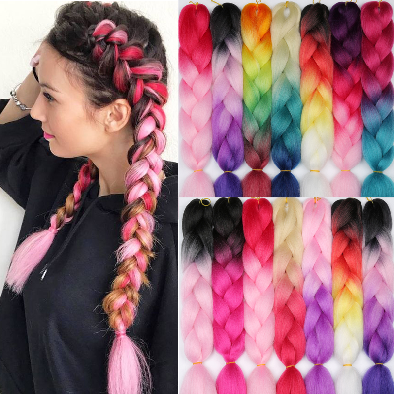 LISIHAIR 24 Inch Braiding Hair Extensions Jumbo Braids Synthetic Hair Style  100g/Pc Pure Blonde Pink Green Support Wholesale - Price history & Review |  AliExpress Seller - LISI HAIR Official Store 