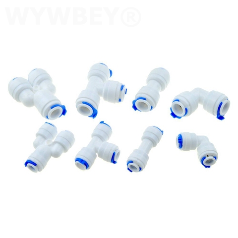 Reverse Osmosis Quick Coupling 1/4 3/8 Hose Connection Tee Y Connector 2 Way Equal Elbow Straight RO Water Plastic Pipe Fitting ► Photo 1/6