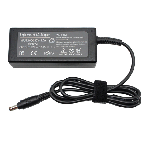 60W 19V 3.16A AC Laptop Adapter Charger for Samsung RV510 RV515 RV520 S3510 S3511 S3710 Power Cord Connector Size: 5.5 X 3.0mm ► Photo 1/2