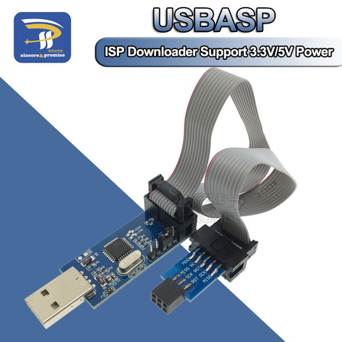 LC-01 1Set 10Pin To 6 Pin Adapter Board+ USBASP USBISP AVR Programmer USB ATMEGA8 ATMEGA128 ATtiny/CAN/PWM 10Pin Wire Module DIY ► Photo 1/6