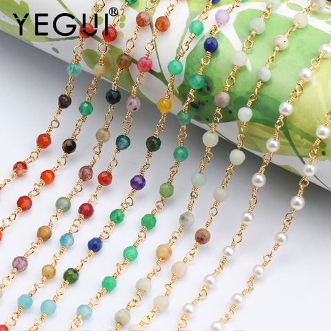 YEGUI C47,jewelry accessories,diy beads chain,18k gold plated,0.3 microns,diy necklace,jewelry making,diy chain necklace,1m/lot ► Photo 1/6