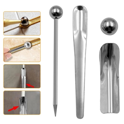 5pc Hot Beauty seam construction tool set Floor Tile Grout Repair Steel Pressed Ball Stick Corner Angle Scraper wall gap cleaner ► Photo 1/6