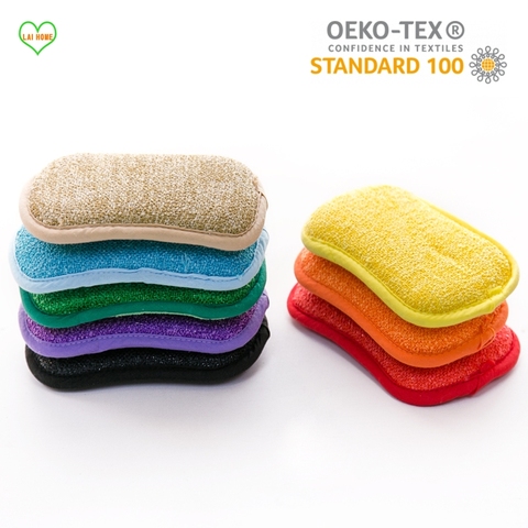 1PCS Absorb Water Microfiber Double-Sided Dish Scrub Sponge for Dishwashing Kitchen Bathroom Clean Cloth Eraser Magic Sponge ► Photo 1/6