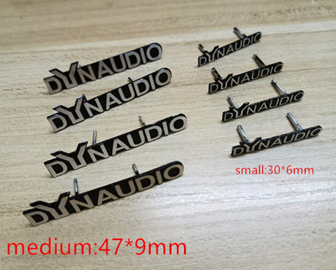 4X DYNAUDIO speaker aluminum with 2 pins trumpet horn sound letter stickers car styling For CC New Beetle ► Photo 1/3