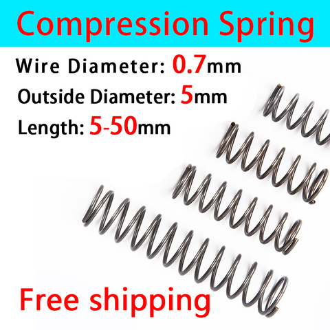 Release Spring Pressure Spring Compressed Spring Wire Diameter 0.7mm, Outer Diameter 5mm Return Spring 10 Pcs ► Photo 1/6