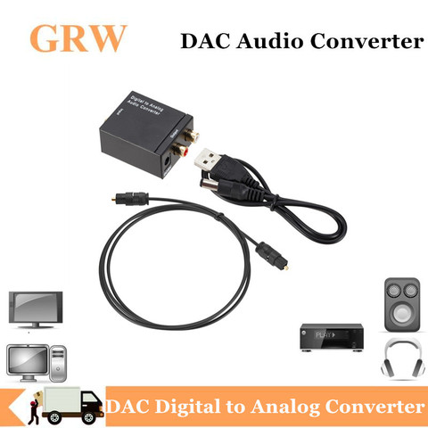 Grwibeou DAC digital to analog audio converter dac audio Toslink Coaxial Signal to RCA R/L Audio Decoder SPDIF ATV DAC Amplifier ► Photo 1/6