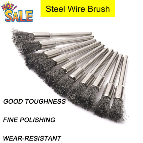 10Pcs 3x5mm Blades Steel Wire Wheel Brush Dremel Rotary Tool For Mini Drill Dremel Tools Metal Rust Removal Polishing Brushes ► Photo 1/6