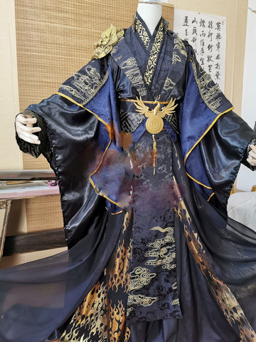 Ta Xian Jun Black Costume Hanfu Cos Chang Geng Original Emperopr cosplay Hanfu Embroidery with Shoulder Lion Armour Male Hanfu ► Photo 1/4