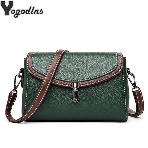 Women Fashion Solid Color Shoulder Handbags Female Simple PU Leather Messenger Bag Large Capacity Pure Flap Crossbody Bags Purse ► Photo 1/6