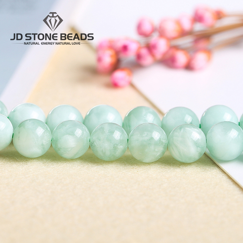 Natural Green/Blue Angelite Angel Stone Beads Round Loose Spacer Beads 4 6 8 10 12mm For Jewelry Making DIY Bracelets Necklace ► Photo 1/5