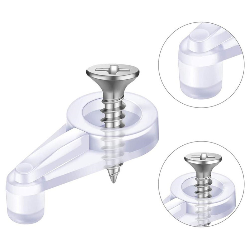 10pcs Glass Door Retainer Clips Plastic Glass Panel Retainer Clips Mirror Clips With Screws For Cabinet Door ► Photo 1/6