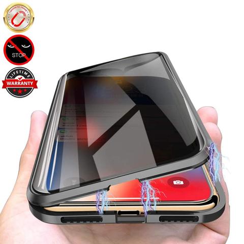 Magnetic Case for Samsung Galaxy Note 20 S20 Ultra S10 Plus Privacy Double Side Tempered Glass Metal Bumper Anti-Peep Cover ► Photo 1/6