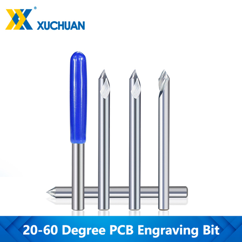 PCB Engraving Bit 3D Router Bits 3.175mm Shank Milling Cutter Tungsten Carbide Router Bits 20-60 Degrees Tip Router Cutter Bits ► Photo 1/5